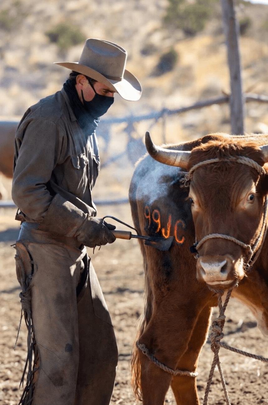 American cowboy branding cattle on the frontier - Be American Stay Republican celebrates economic freedom and self-reliance